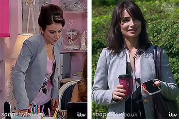 Leyla in Emmerdale Grey Blazer Jacket