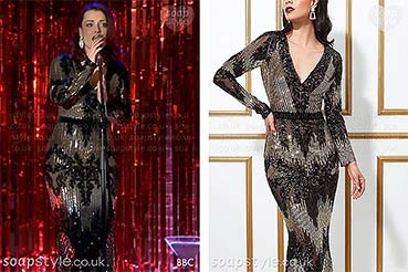 Whitney EastEnders Clothes: Gold Sequin Dress