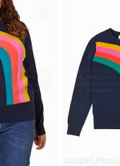Lorraine Kelly rainbow jumper on Great British Bake Off Extra Slice