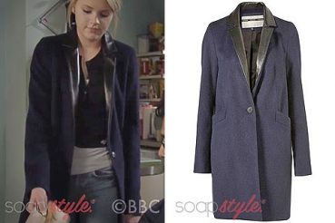 Lucy Beale in EastEnders blue boyfriend coat Lucy Beale in EastEnders blue boyfriend coat