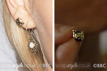 Lucy Beale in EastEnders Gold Cat Stud Earrings