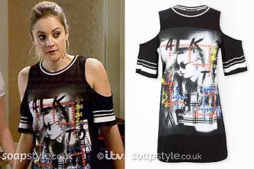 Kylie in Coronation Street cold shoulder top Kylie in Coronation Street cold shoulder top