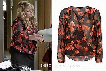 Sharon in EastEnders Floral Wrap Blouse