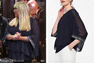 Sharon in EastEnders Sparkle Sleeve Top
